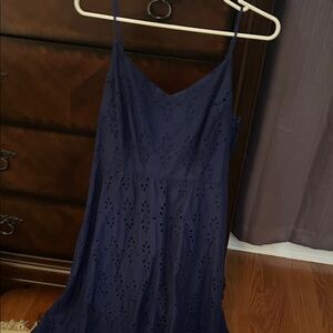 Old Navy Navy Blue Eyelet Dress